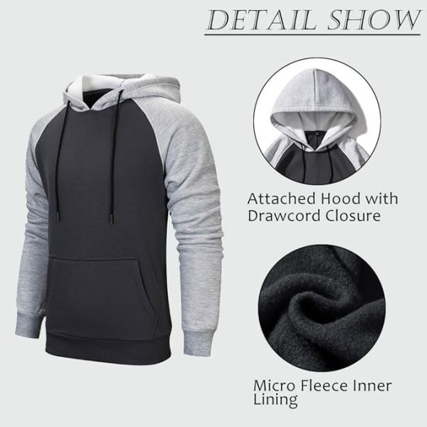 Hoodies for Men Pullover Hooded Sweatshirt with Kange Pocket - Image 2