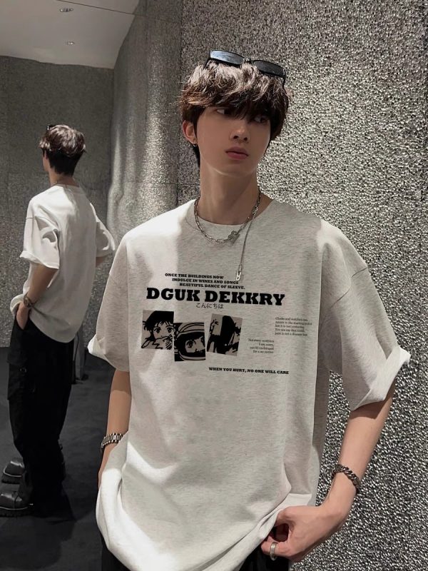 Pure Cotton Summer Round Neck Short Sleeve T-shirt - Image 2