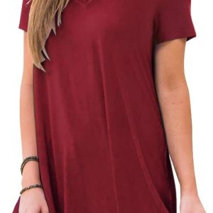 Women's Summer Casual Short Sleeve V Neck
