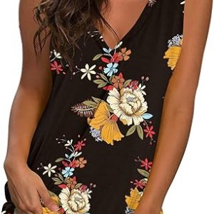 Women's Summer V-neck Sleeveless T-Shirt